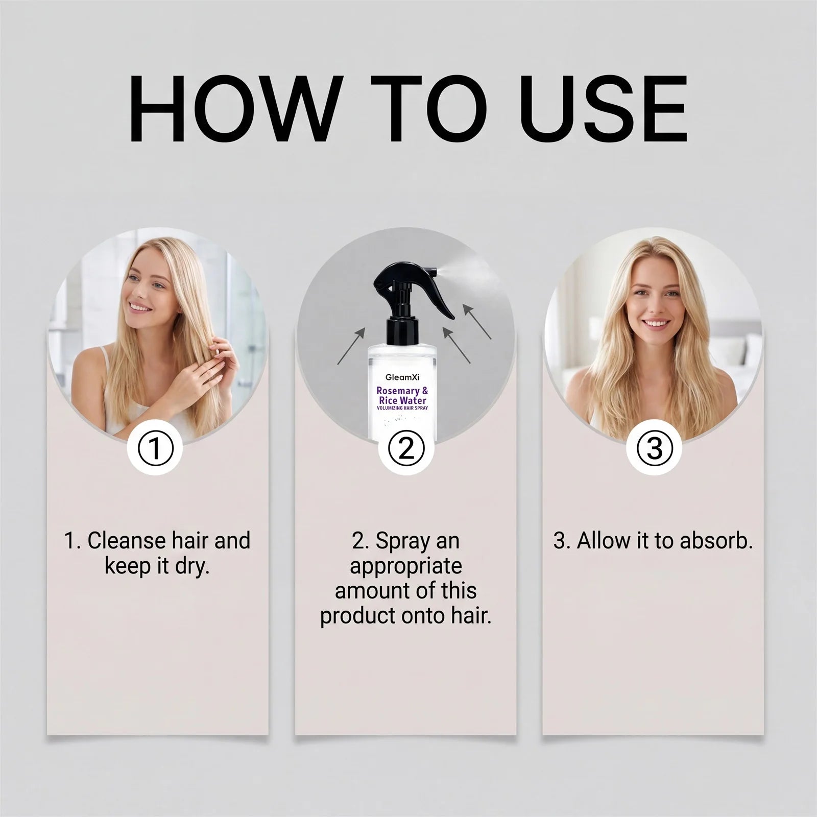 Rosemary & Rice Water Hair Spray Made with 100% Natural Extracts Lightweight Non-Greasy Formula for Softer Smoother-Looking Hai