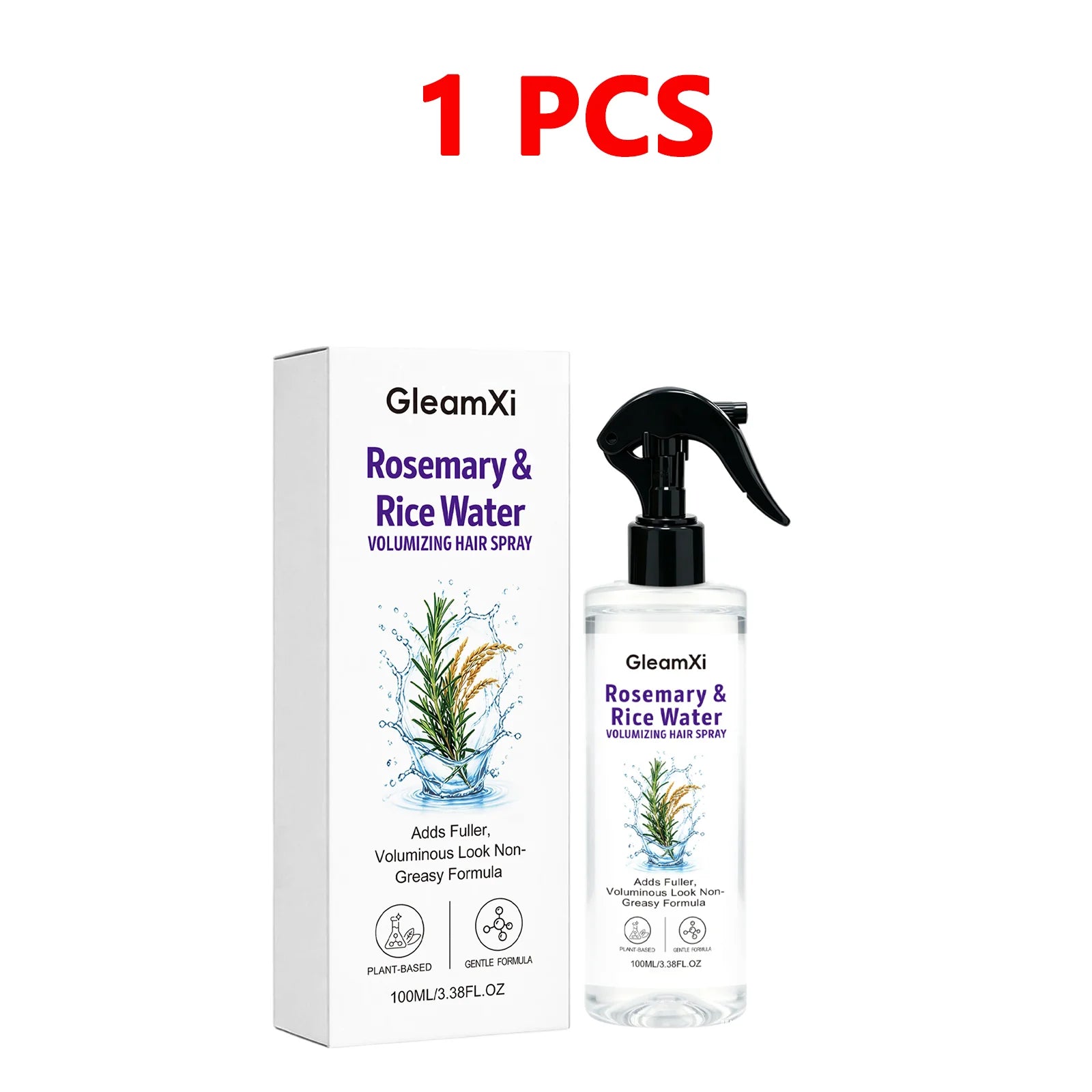 Rosemary & Rice Water Hair Spray Made with 100% Natural Extracts Lightweight Non-Greasy Formula for Softer Smoother-Looking Hai